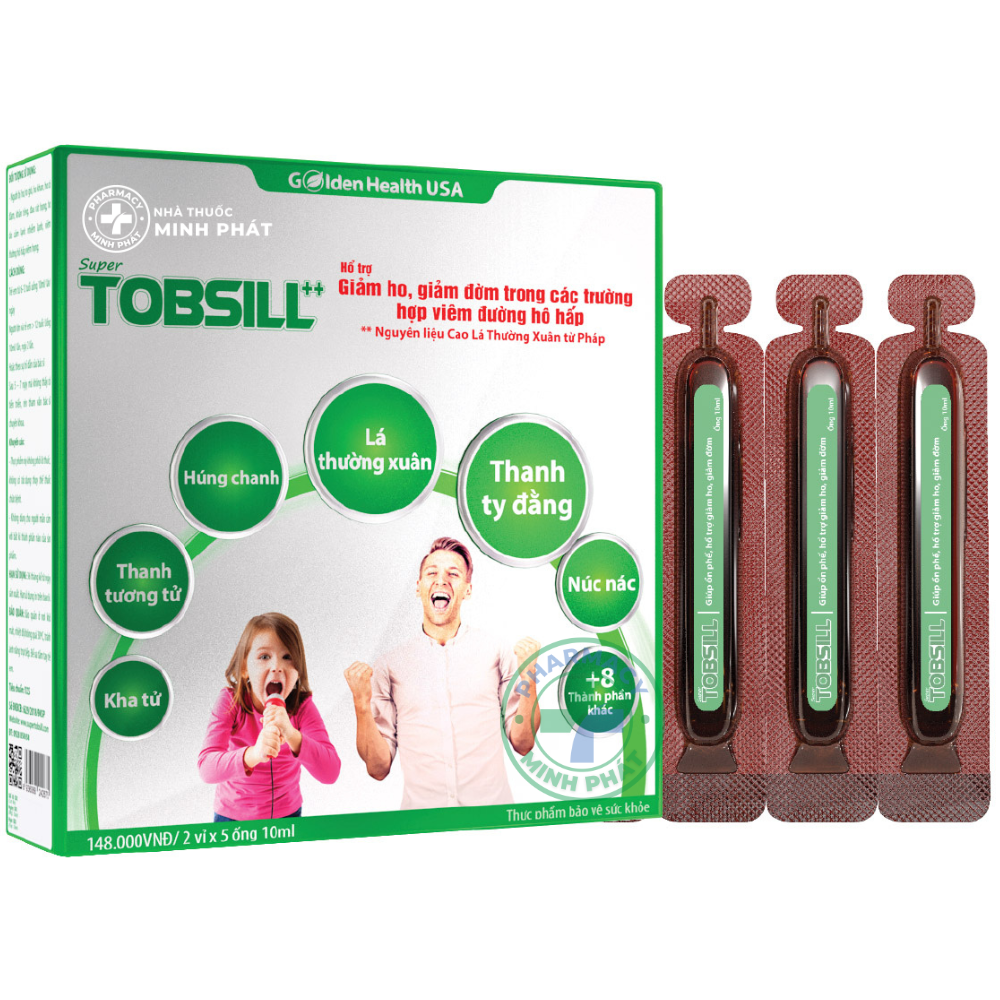 SUPER TOBSILL++ - Hỗ trợ giảm ho, giảm đờm trong các trường hợp viêm hô hấp